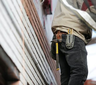 Cropped image of a contractor at work