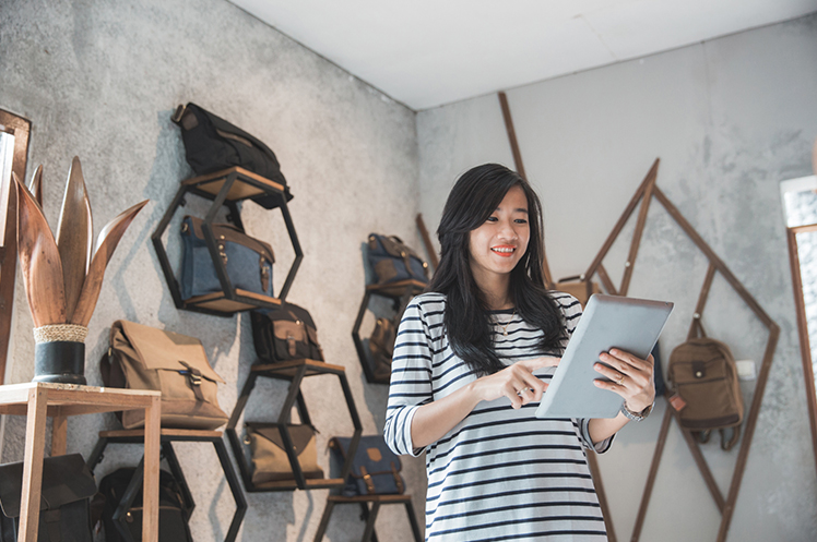The owner of a retail shop does inventory