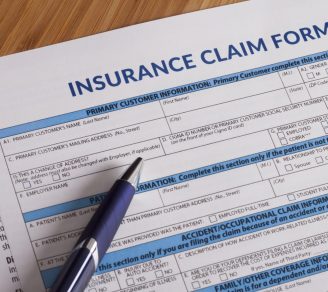 Close-up of a building insurance claim form