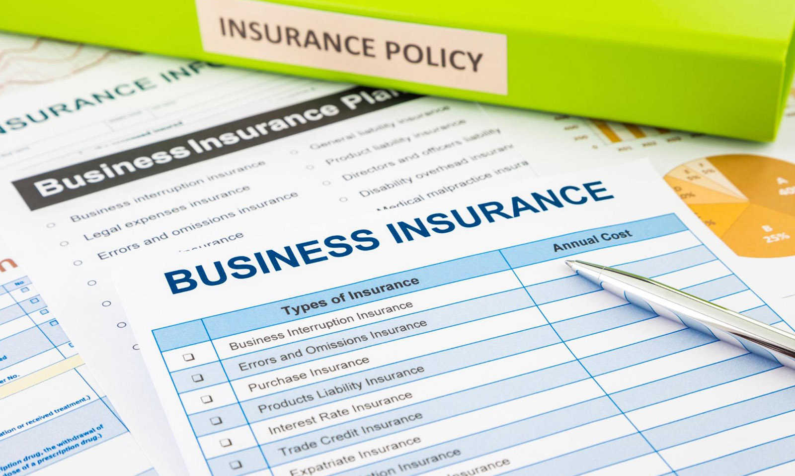 Close up on a business insurance document which is affected by a change in legal entity status