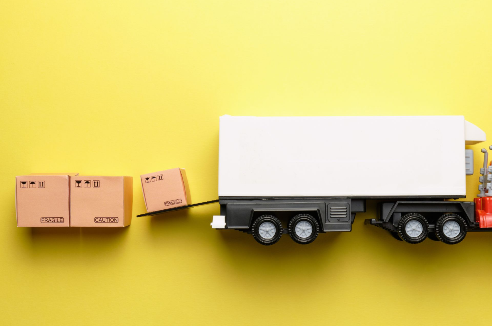 A truck loading packages 