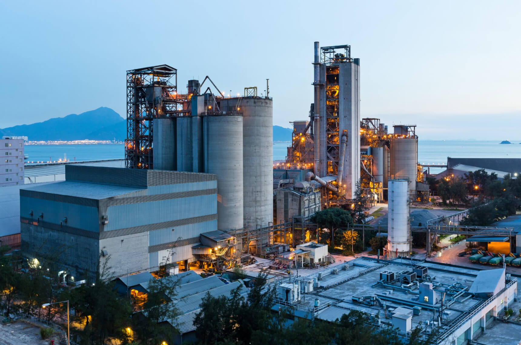 An industrial plant near the shorelines