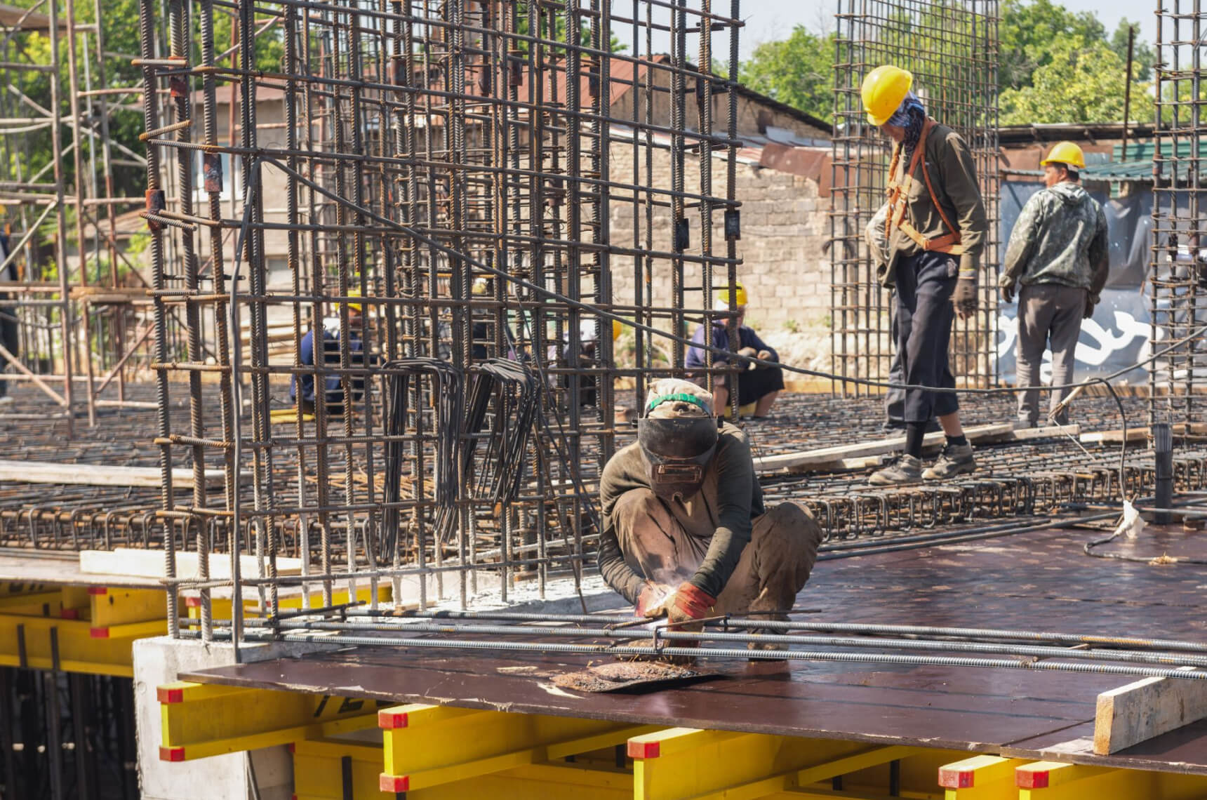Workers at a construction site.

