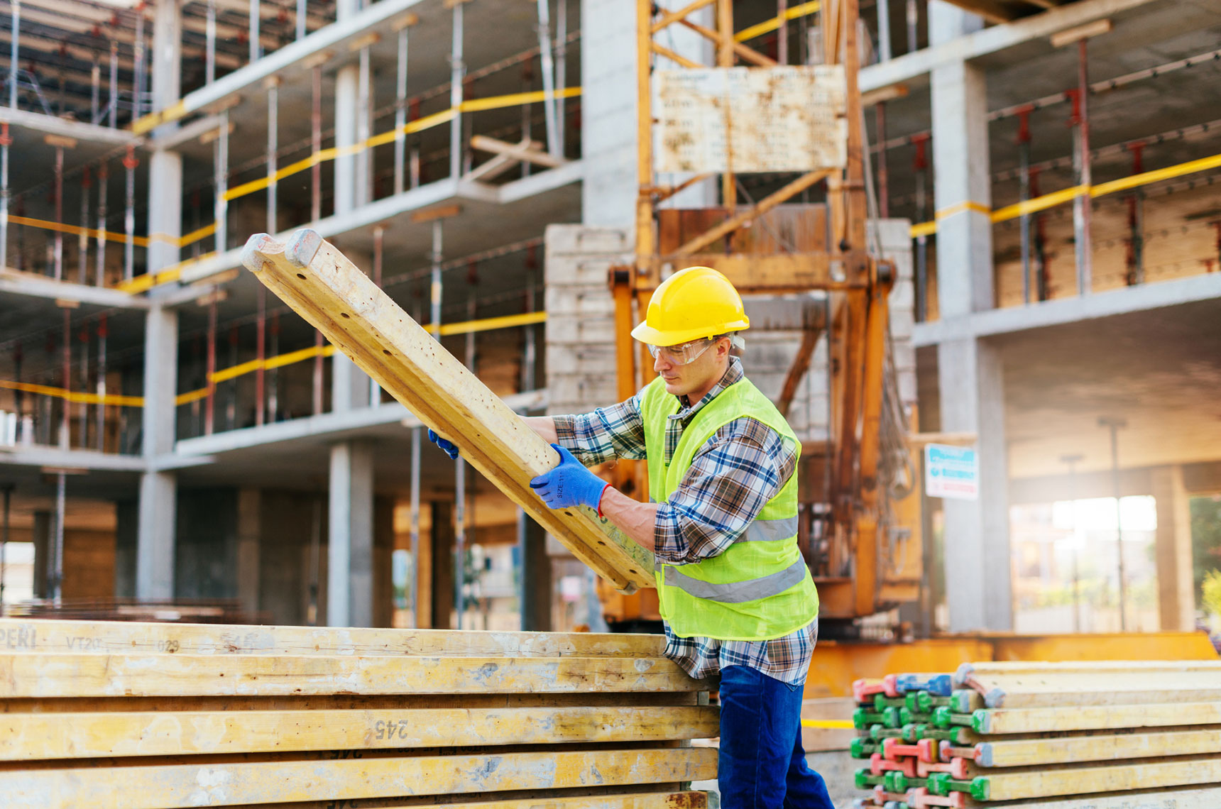 Subcontractor handling construction equipment