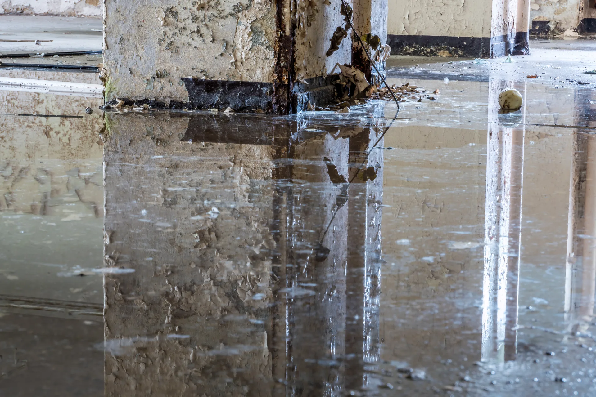 Flooded commercial space
