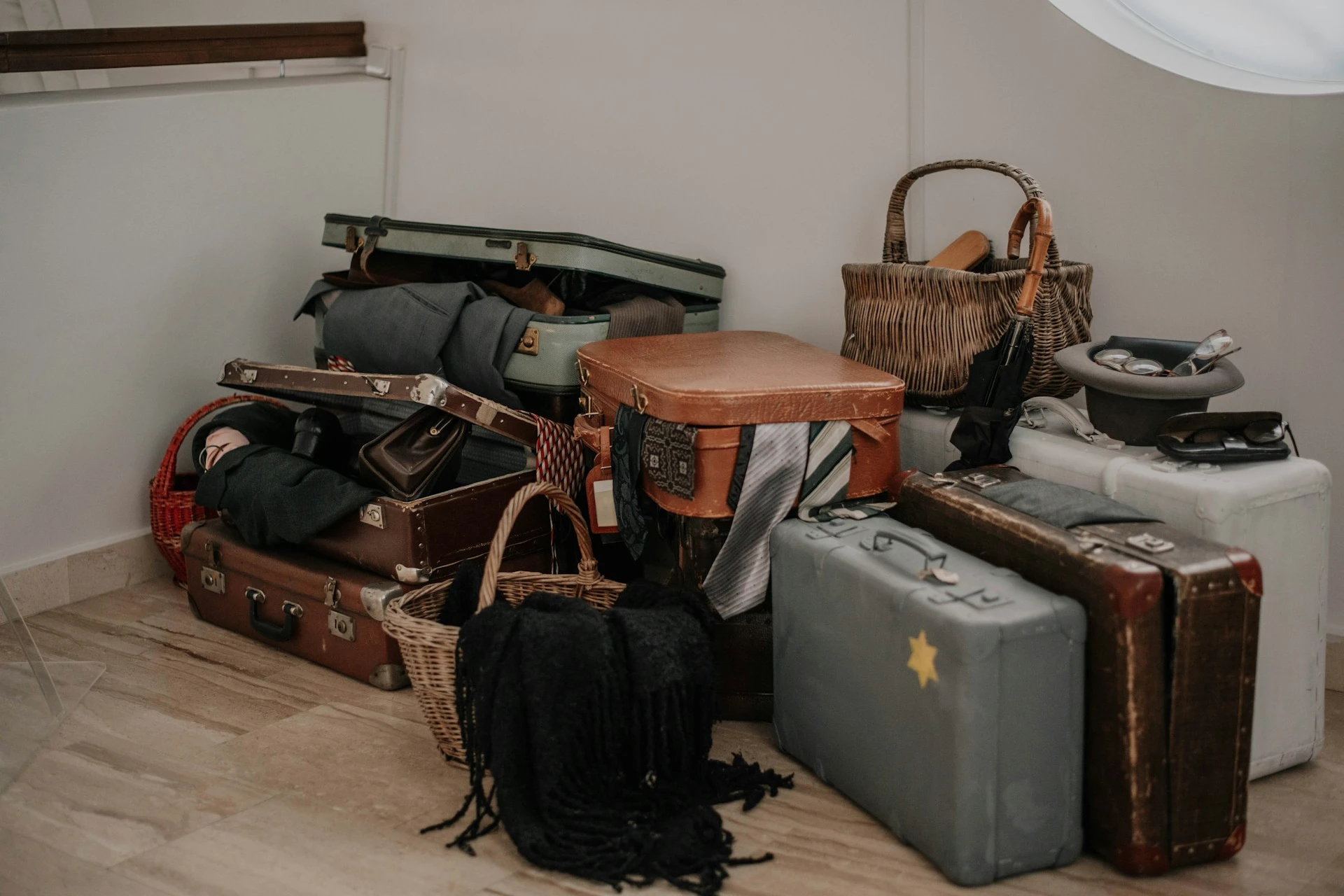 Several suitcases filled with personal belongings